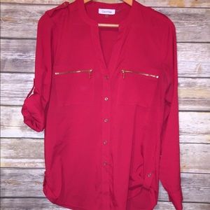 Calvin Klein red blouse